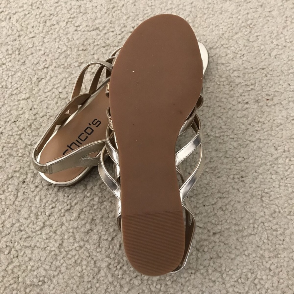 Chico's gold flat sandals - womens 5.5 - Picture 4 of 4